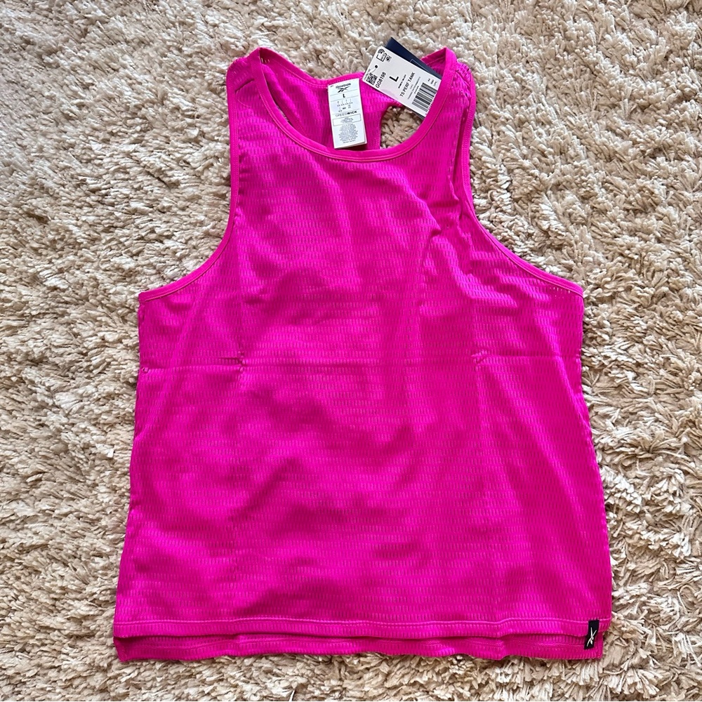 Reebok bright pink tank top